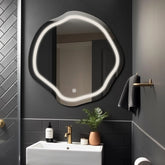 LED Spiegel Asymmetrisch Oval | Touch-Schalter | Neutralweißes Licht - Reyze Seria Salono Model 1
